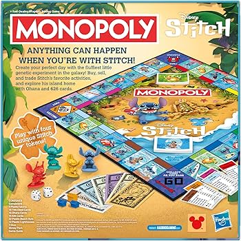 Monopoly Disney Stitch Edition Board Game - English Version
